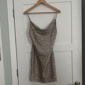 Forever 21 Beige and Black Spotted Mini Dress